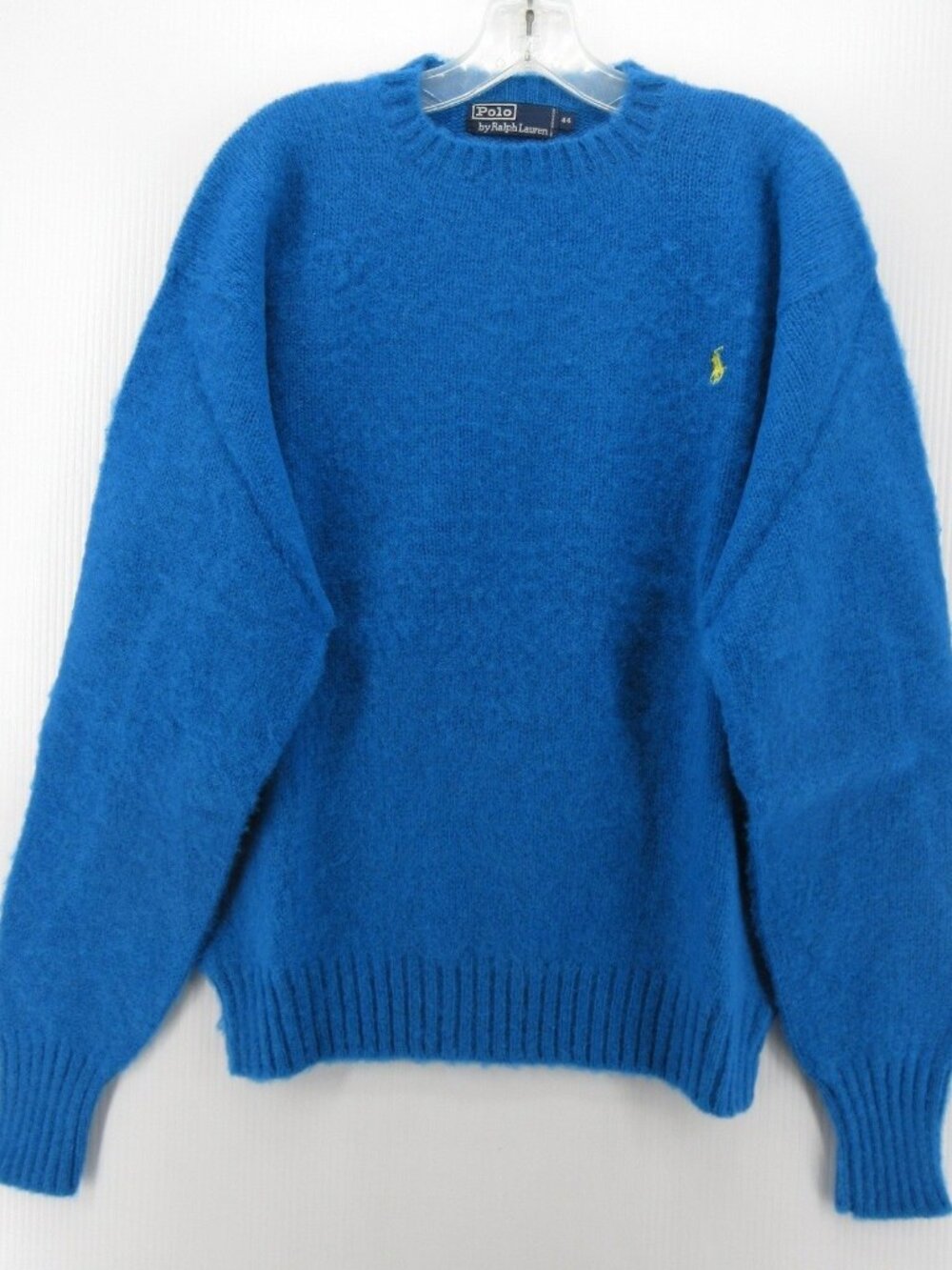 VGT Polo Ralph Lauren Sweater 44 Wool Fuzzy Knit Crewneck Pony Large